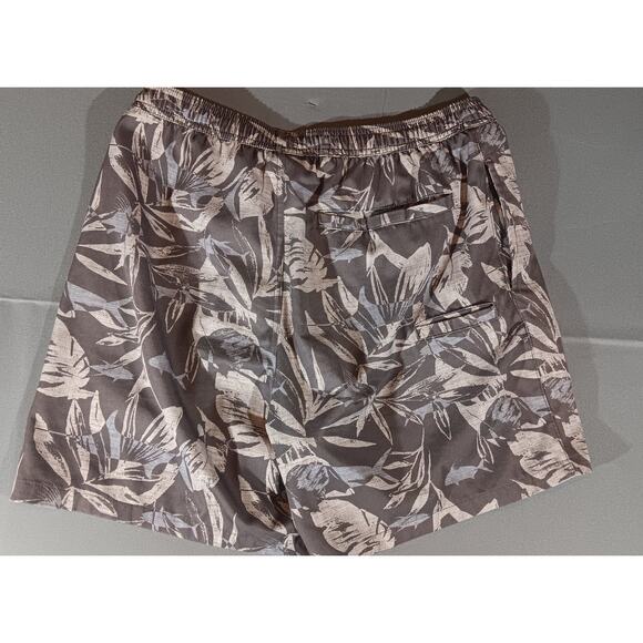 Huk Men’s Swim Trunks M Brown Camo Floral Drawstring Shorts Surf Gorpcore - Picture 4 of 5